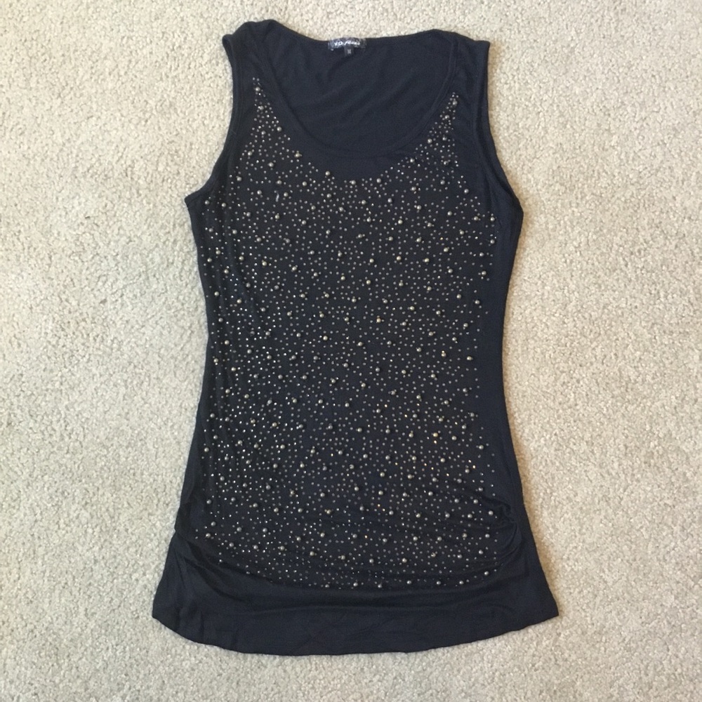 Vo jeans beaded jersey top. Size medium.
